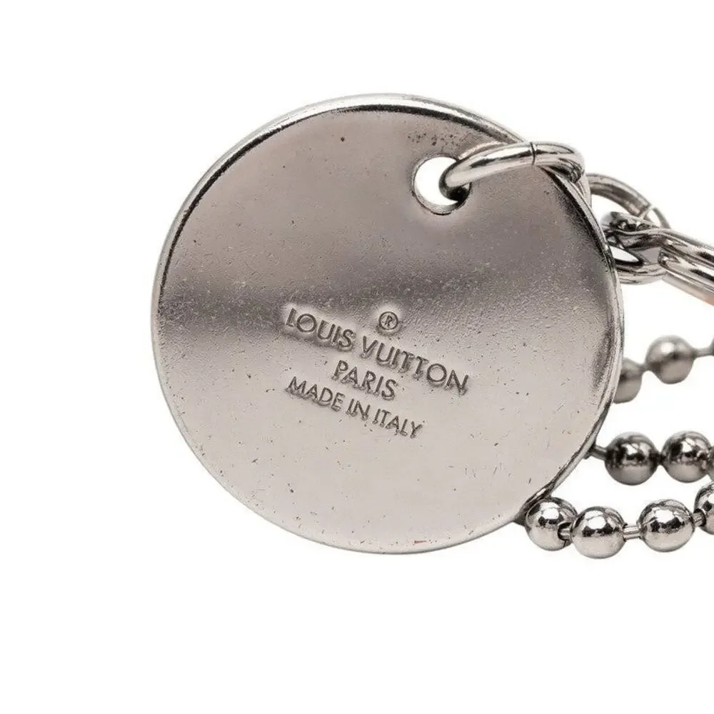 Louis Vuitton Monogram Eclipse Portecle Chaine ID Wallet Chain Silver